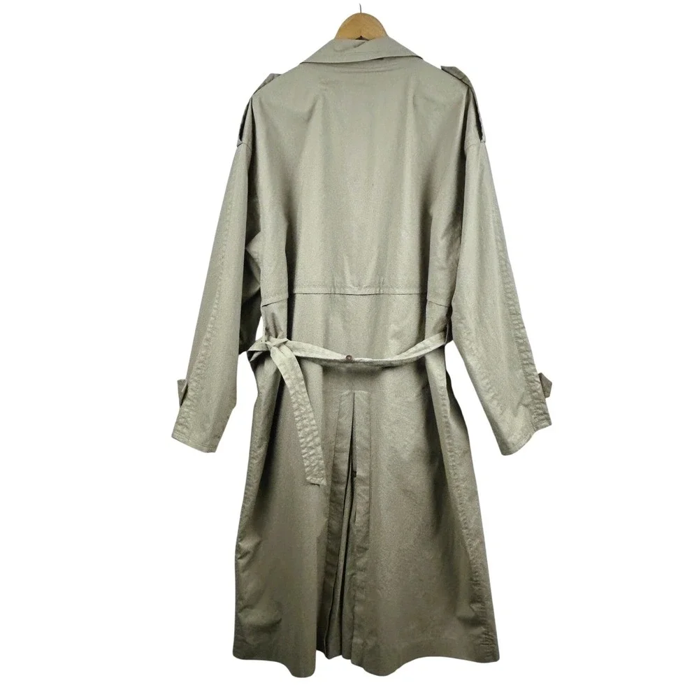 Bugatti Trench‎ Coat Mens 44L Beige Vintage Long Cotton Made in West Germany - Picture 2 of 16